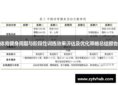 体育健身周期与阶段性训练效果评估及优化策略总结报告